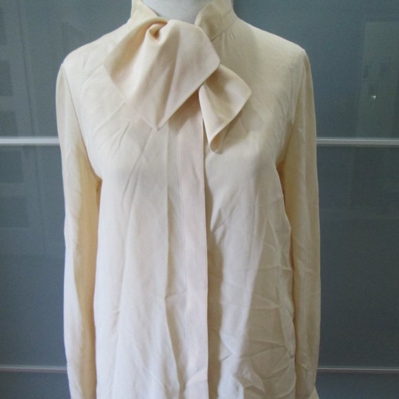 Chloe Tops - *SOLD* Chloe Long Sleeve Bow Detail 100% Silk